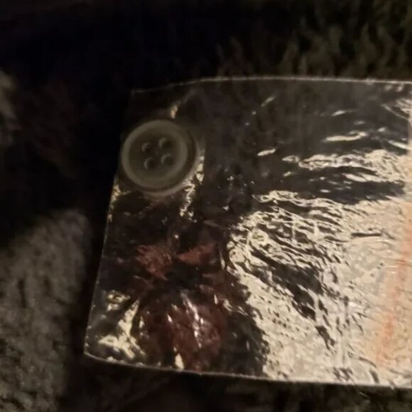 DSTLD Mens S Sherpa Lined Wool Shacket Black Button Up Jacket Collar - Picture 5 of 8